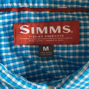 Simms long sleeve fishing shirt Size M